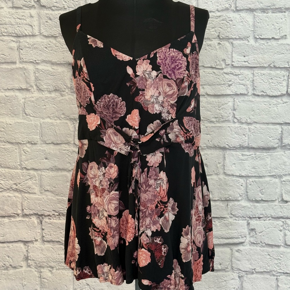 Torrid black floral challis corset cami plus size 3